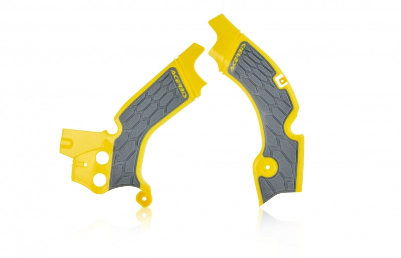 Acerbis 08-17 Suzuki RMZ450 Frame Guards- X-Grip - Yellow/Gray