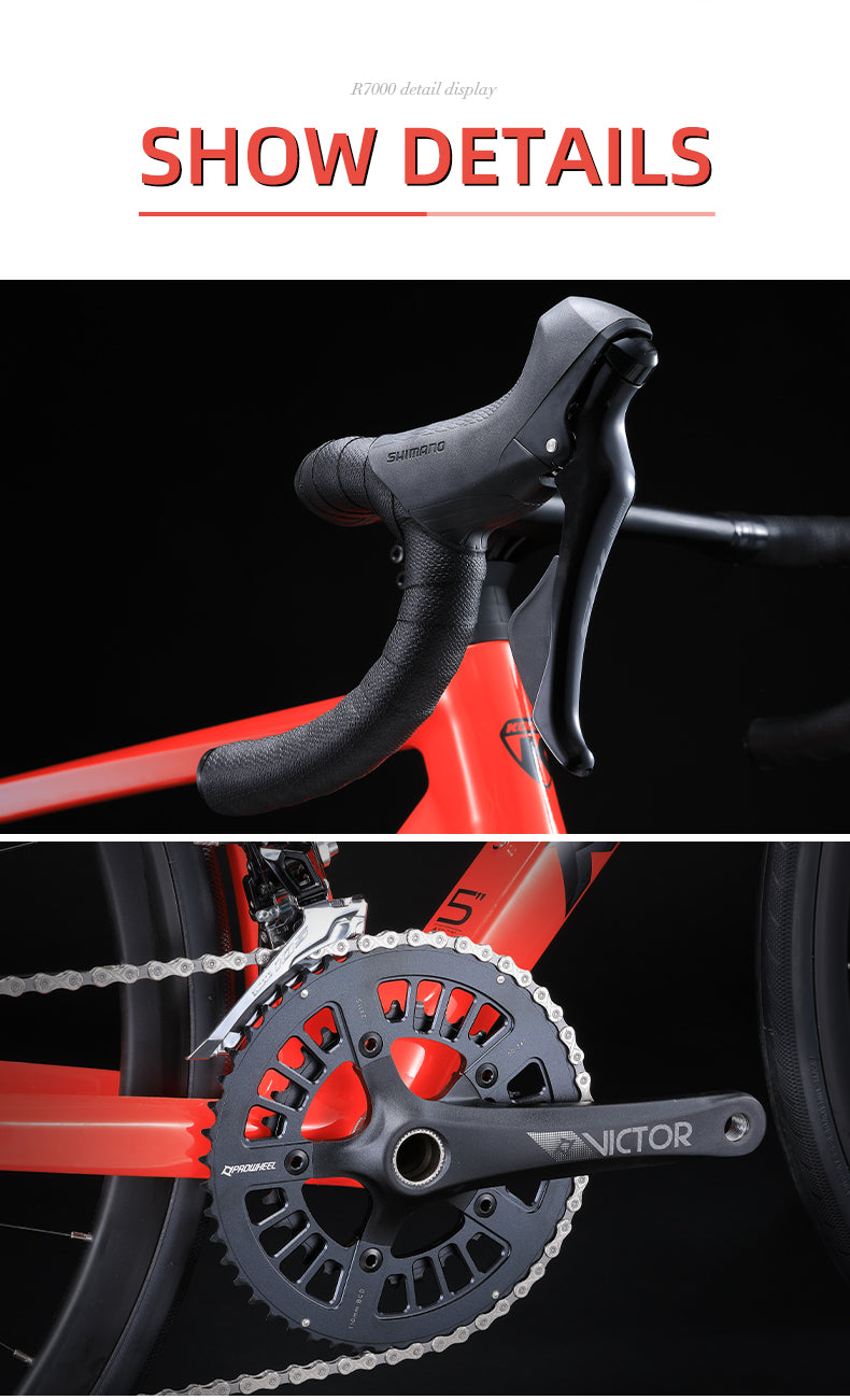 KOOTU New R12 Carbon Road Bike Full Internal Cable Routing With SHIMANO 105 R7000 22 Speed