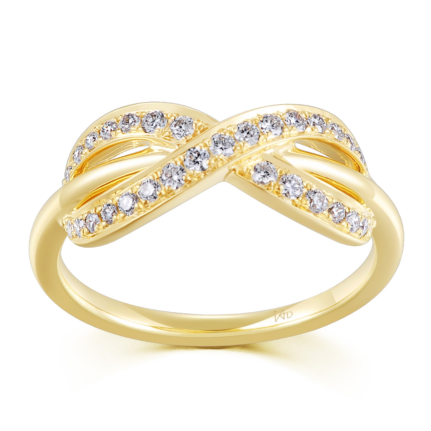 18K Yellow Gold Diamond Infinity Design Ring