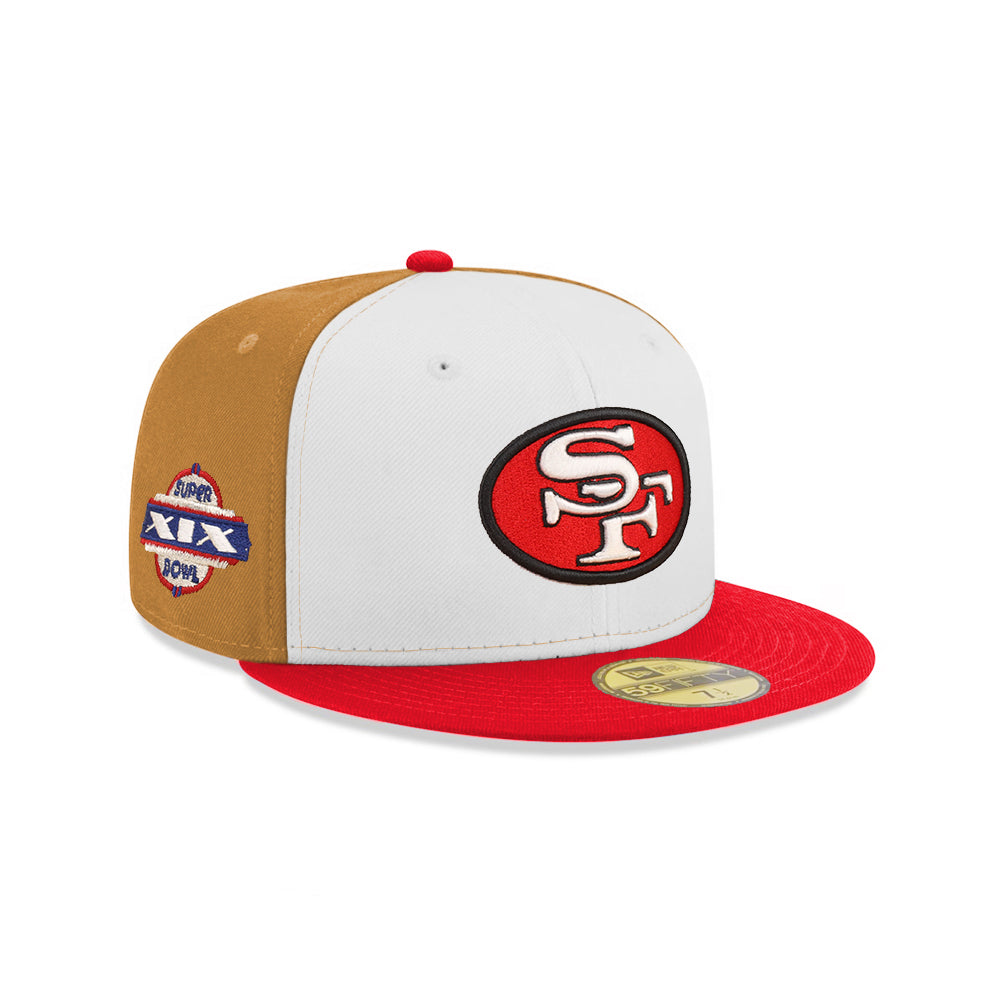 San Francisco 49ers Wheat White Red Super Bowl XIX SP 59Fifty Fitted