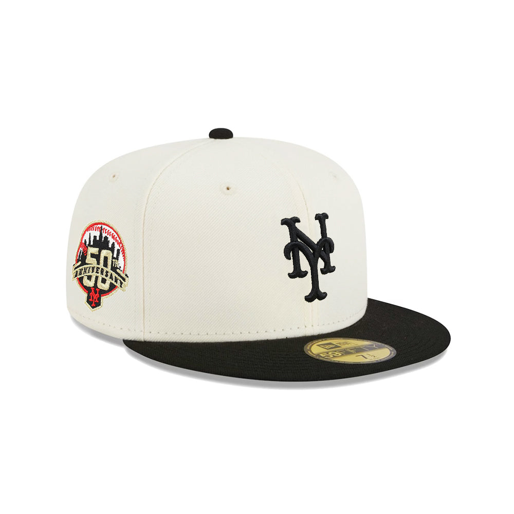New York Mets Chrome Black 2 Tone 50th Anniversary SP 59Fifty Fitted