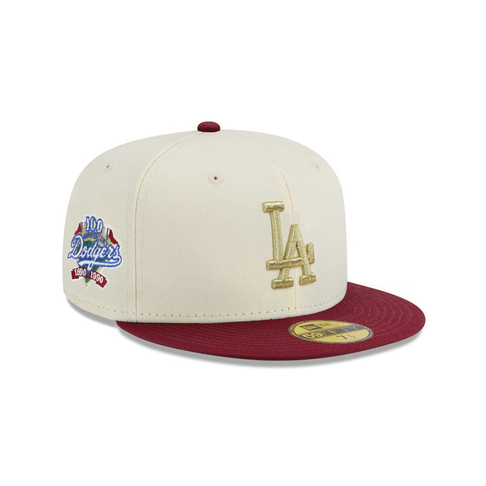 Los Angeles Dodgers Chrome Cardinal 2 Tone 100th Anniversary SP 59Fifty Fitted