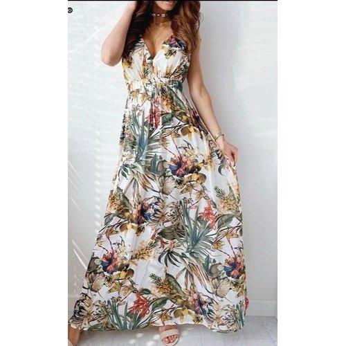 Bohemian A-Line V-Neck Sleeveless Maxi Dress