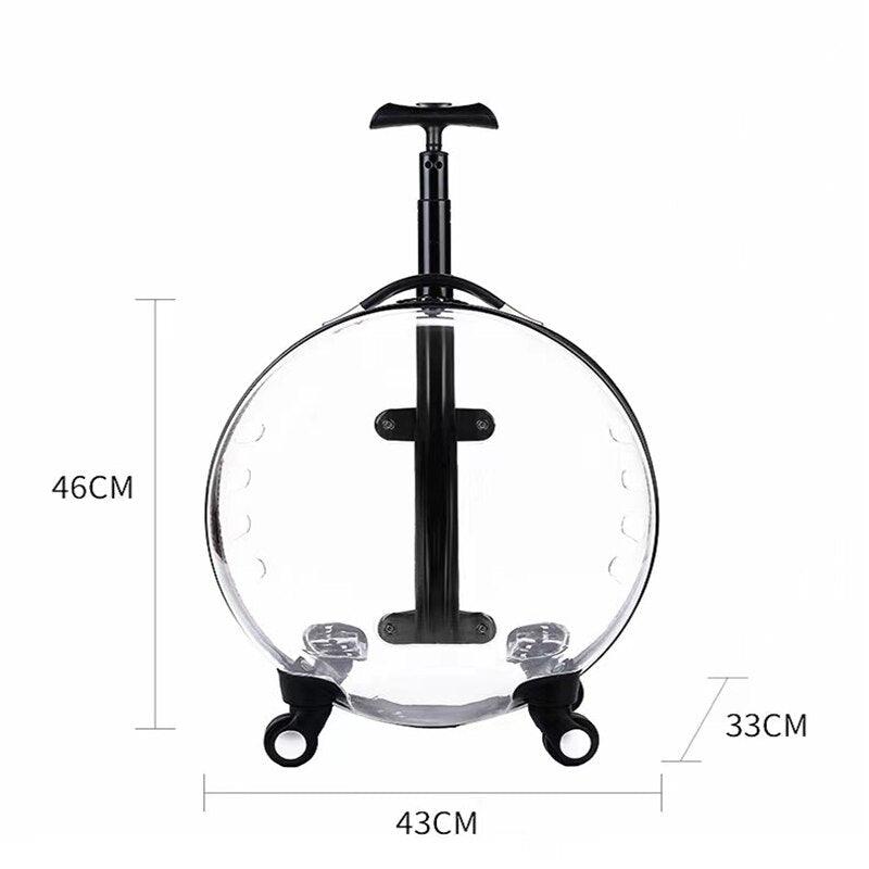 Bubble Trolley Transparent Case Traveling Handbag Carrier