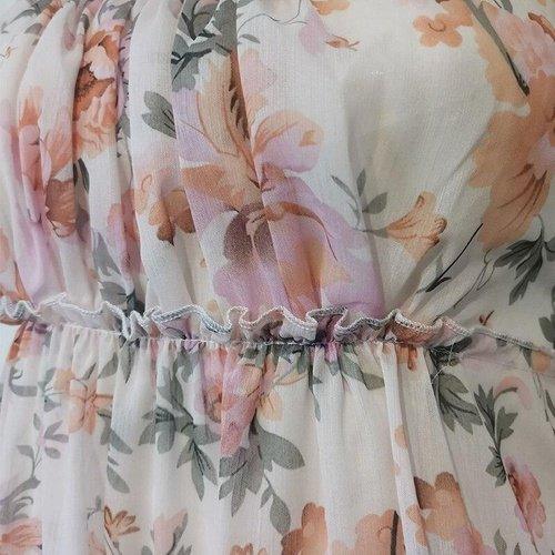 Chiffon Spaghetti Strap Boho Floral Printed Party Mini Dress