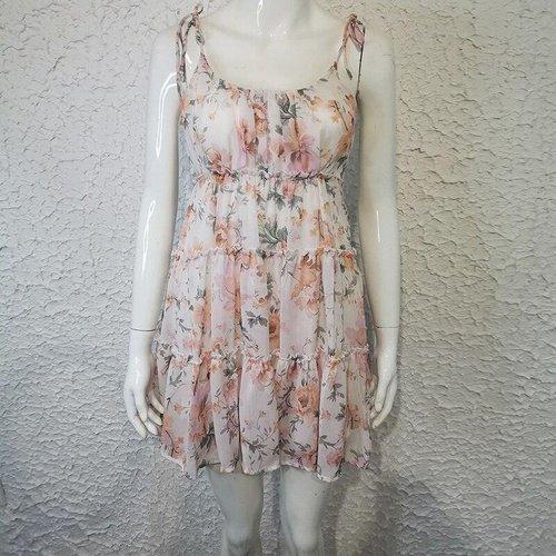 Chiffon Spaghetti Strap Boho Floral Printed Party Mini Dress