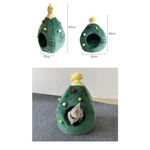 Christmas Comfy Cat Bed House