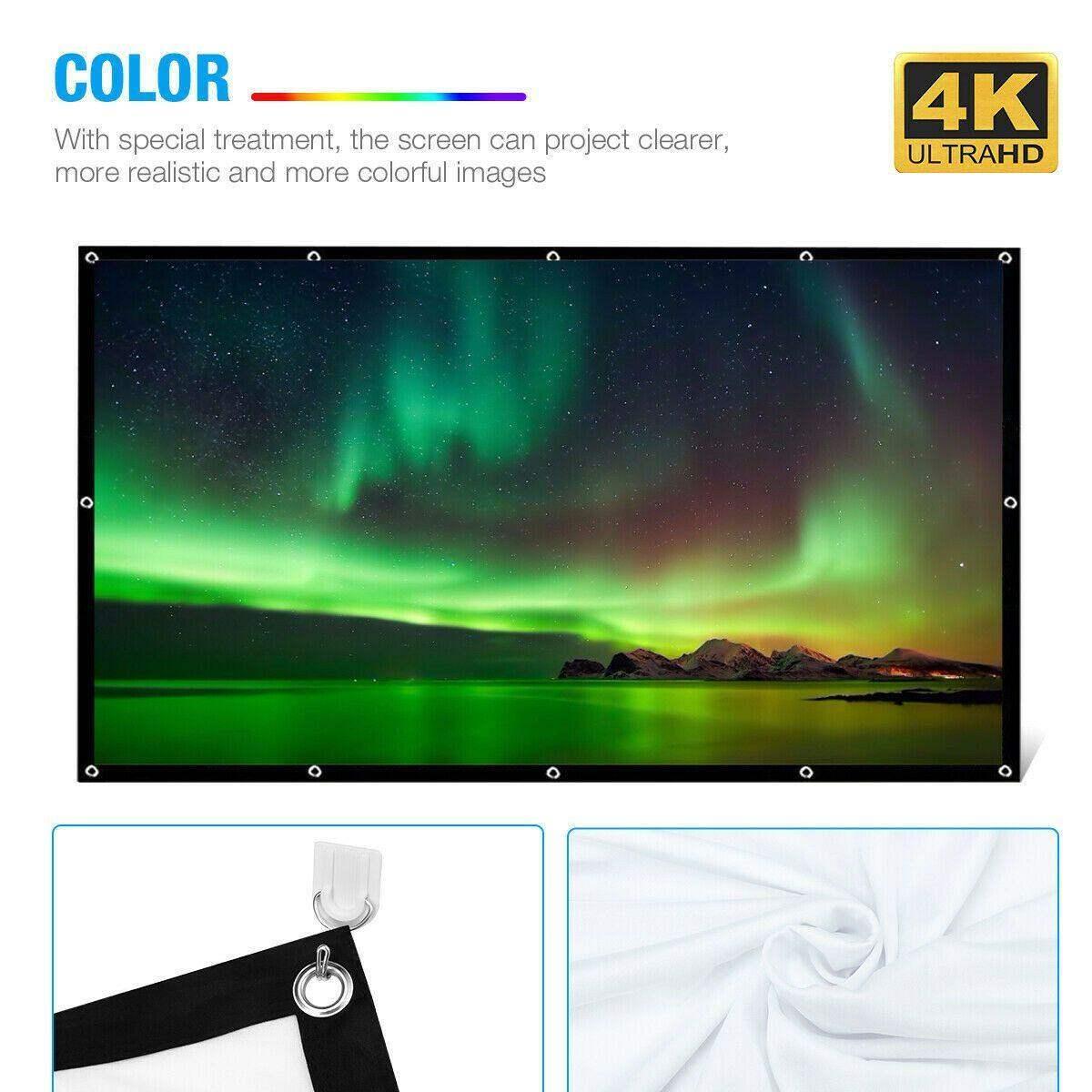 150' Foldable Projector Screen For Home Theater