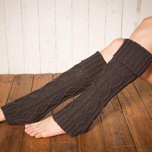 Long Leg Warmers Women Crochet Knitted Soft Elastic