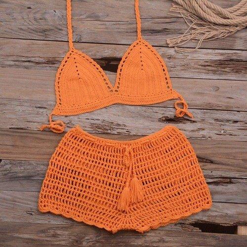 Handmade Crochet Push-Up Bikini Set