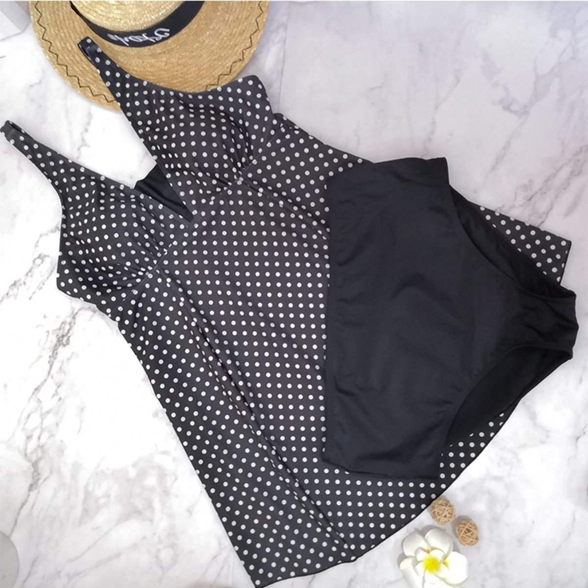 Polka Dot Printed Maternity Tankini Set