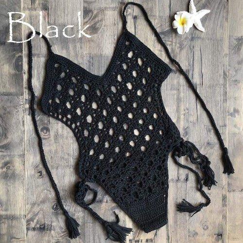 Knitted Backless Monokini Swimsuit