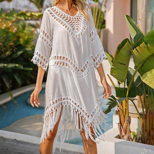 Crochet Patchwork Hollow Bikini Coverup