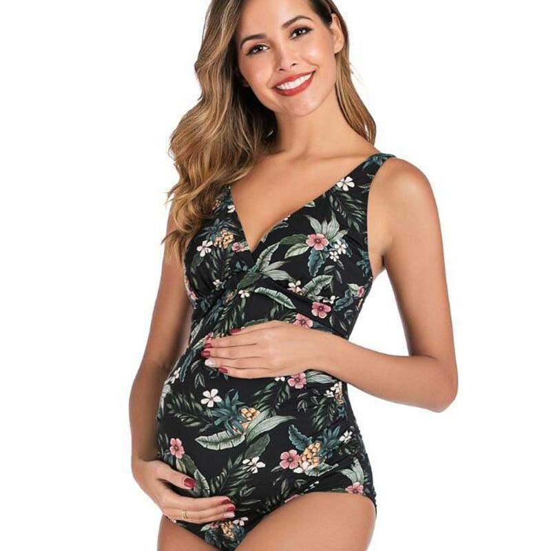 One-Piece Floral Printed Pregnancy Swimwear