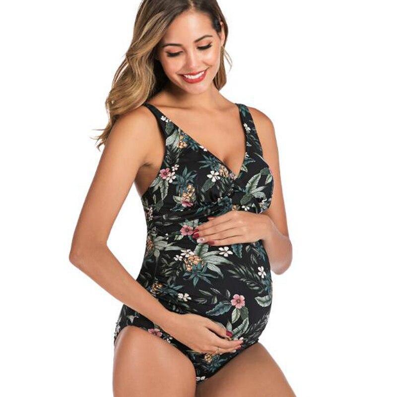 One-Piece Floral Printed Pregnancy Swimwear