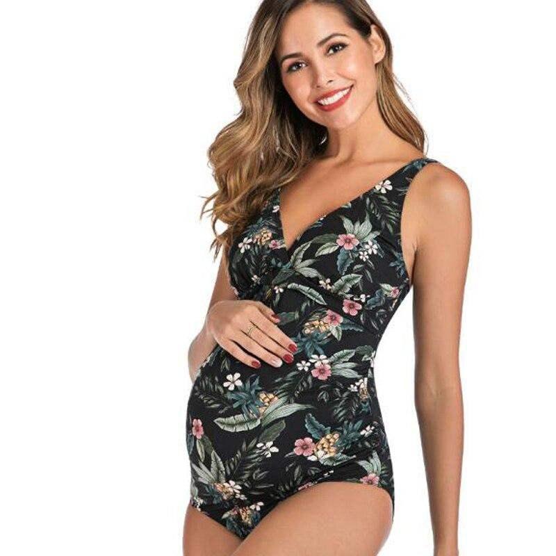 One-Piece Floral Printed Pregnancy Swimwear