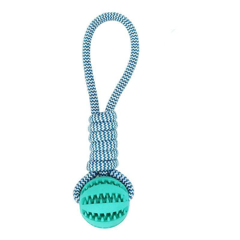 Dog Toy Molar Bite Stretch Rubber Ball With Cotton Rop