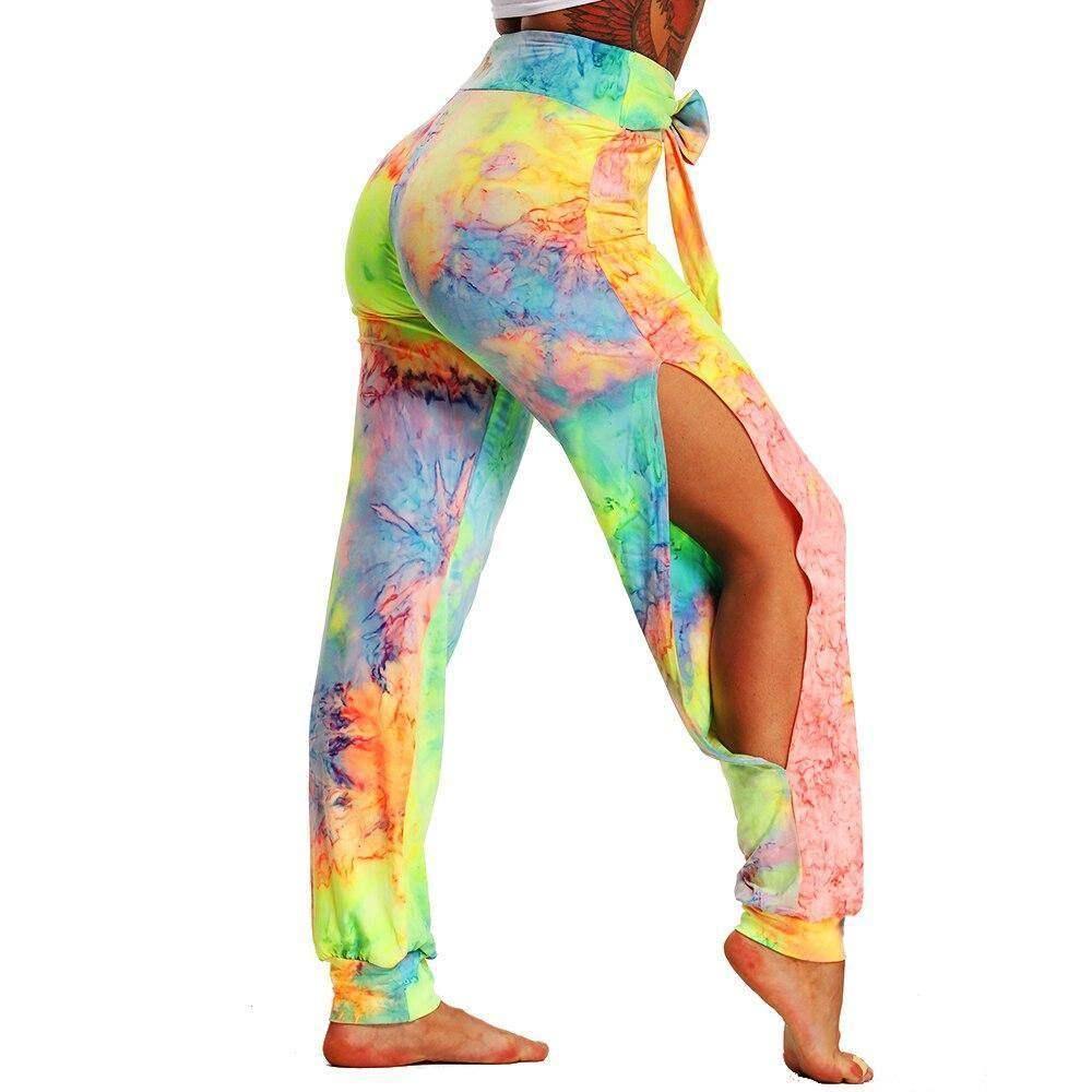 Women Fitness Running Leggins High Waist Band Printed