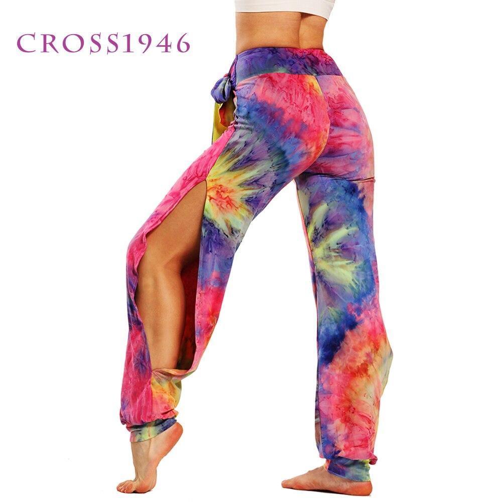 Women Fitness Running Leggins High Waist Band Printed