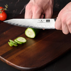 Making veggie slices with a shan zu utility knife