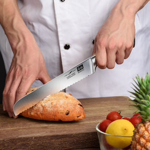 Serrated knife cut bread