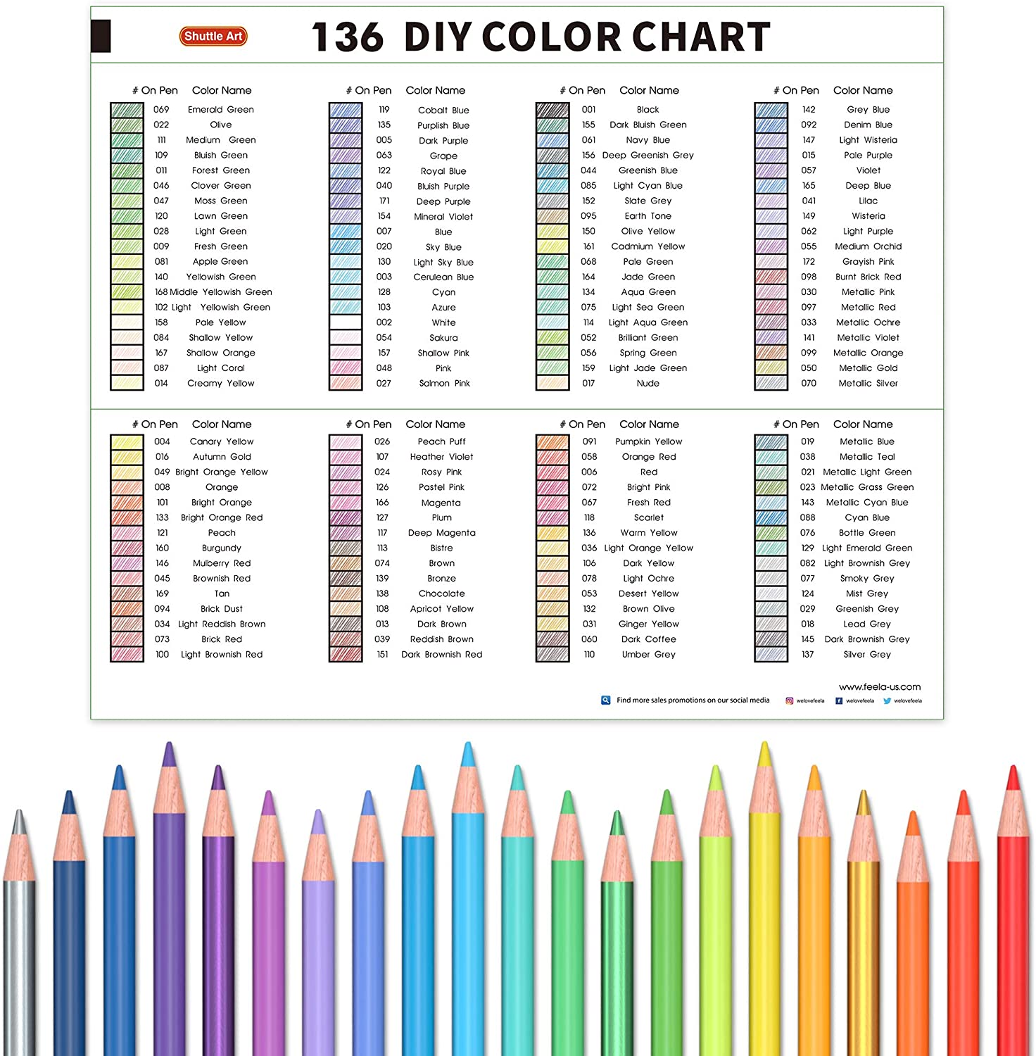 Tanmit 120 Gel Pens Swatch Chart Page DIY Colored Chart Download & Print  Digital PDF Letter Size Paper (Instant Download) 