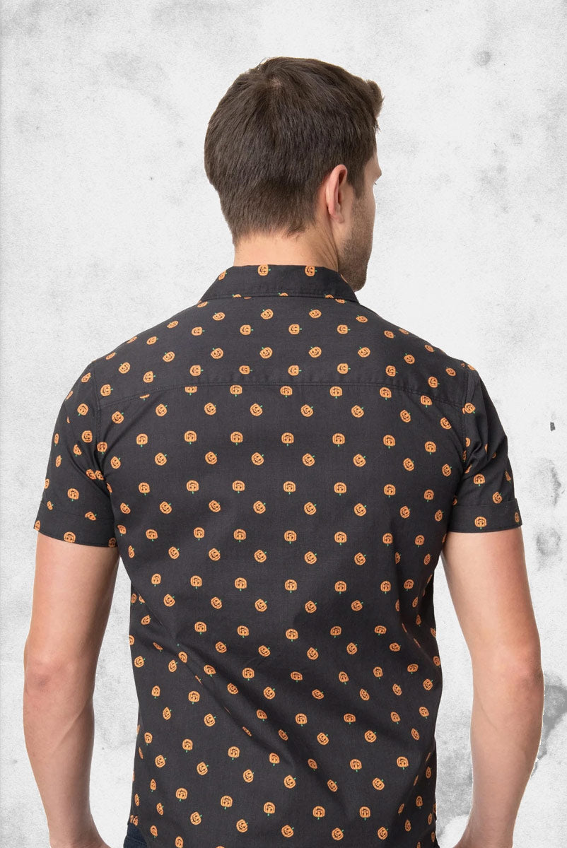 Black & Orange Pumpkin Patch Mens Shirt