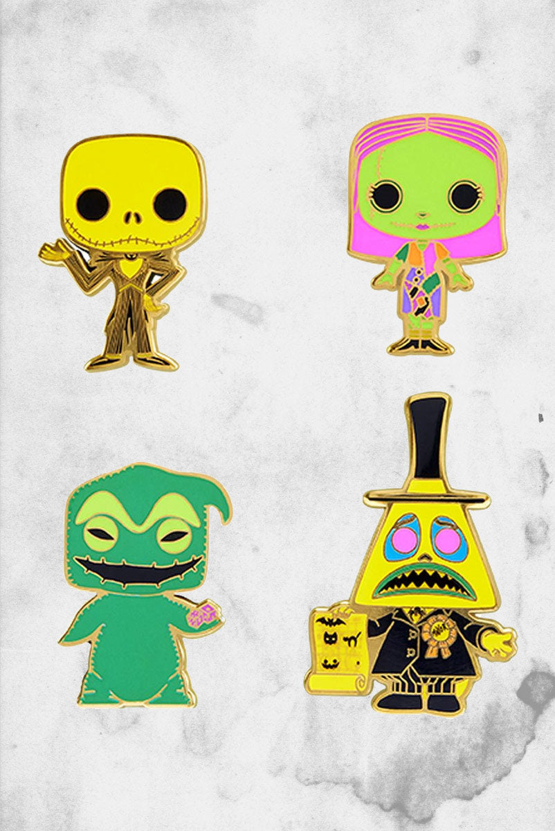 The Nightmare Before Christmas - Blacklight Reactive Set (Enamel Pins)