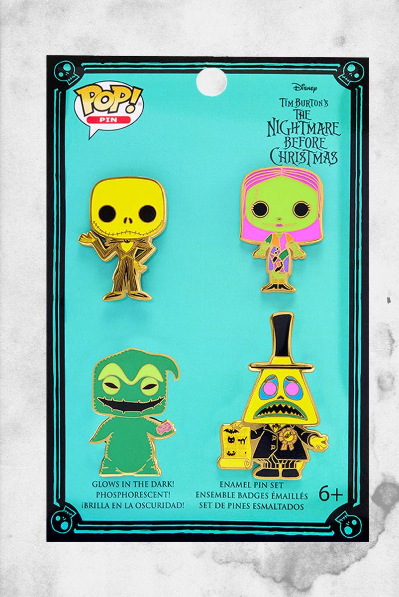 The Nightmare Before Christmas - Blacklight Reactive Set (Enamel Pins)