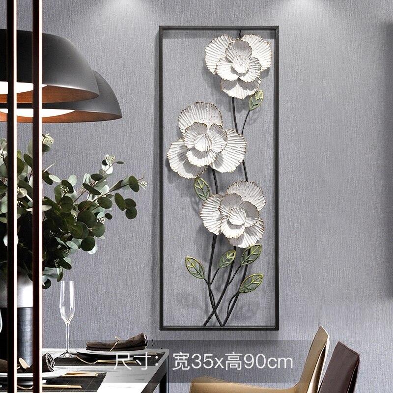 White Magnolia Flowers 3D Wall Hanging Decor Mural Pair