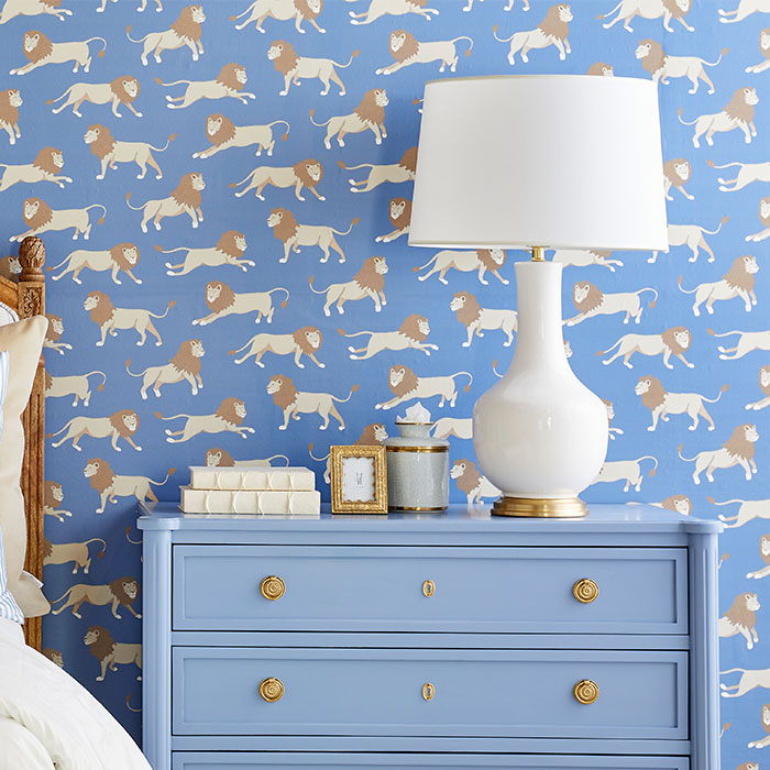 Leopold Wallpaper in Royal