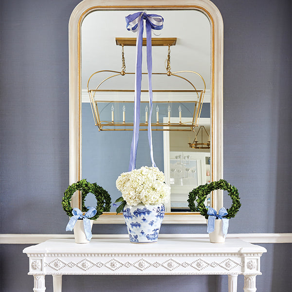 Preserved Boxwood Wreath with Ribbon