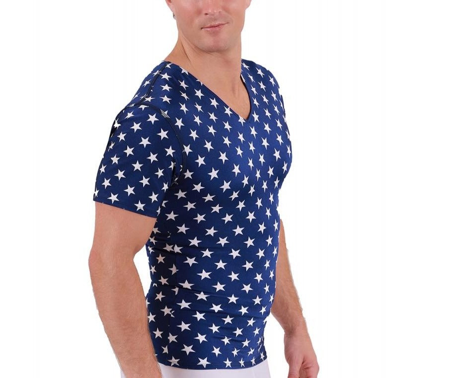 Insta Slim I.S.Pro USA Big & Tall Stars Activewear Short Sleeve V-neck - 4VAT001BT