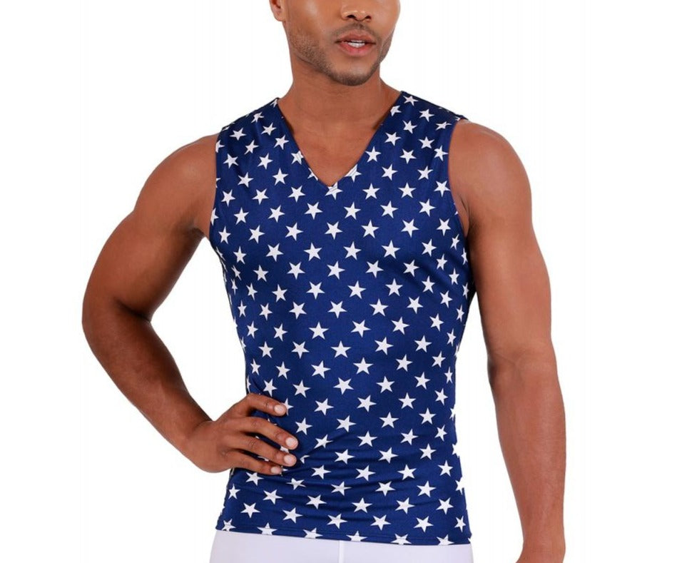 Insta Slim I.S.Pro USA Big & Tall Stars Activewear Sleeveless V- Neck 4VAT0N1BT