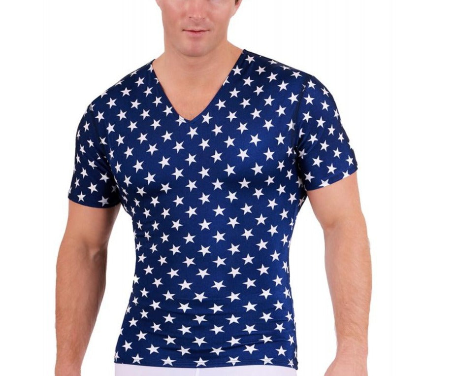 Insta Slim I.S.Pro USA Big & Tall Stars Activewear Short Sleeve V-neck - 4VAT001BT