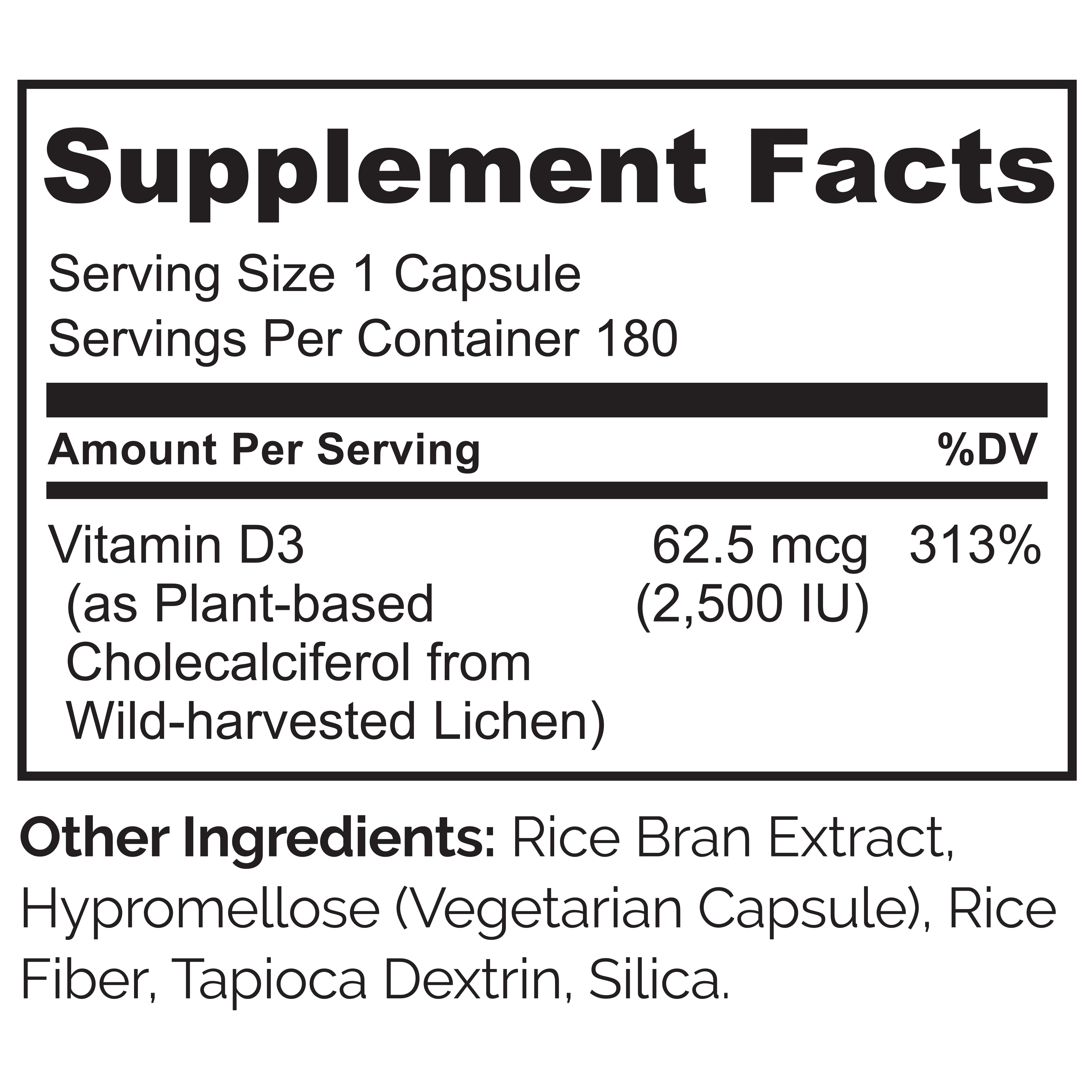 Vegan Vitamin D3, 2500 IU