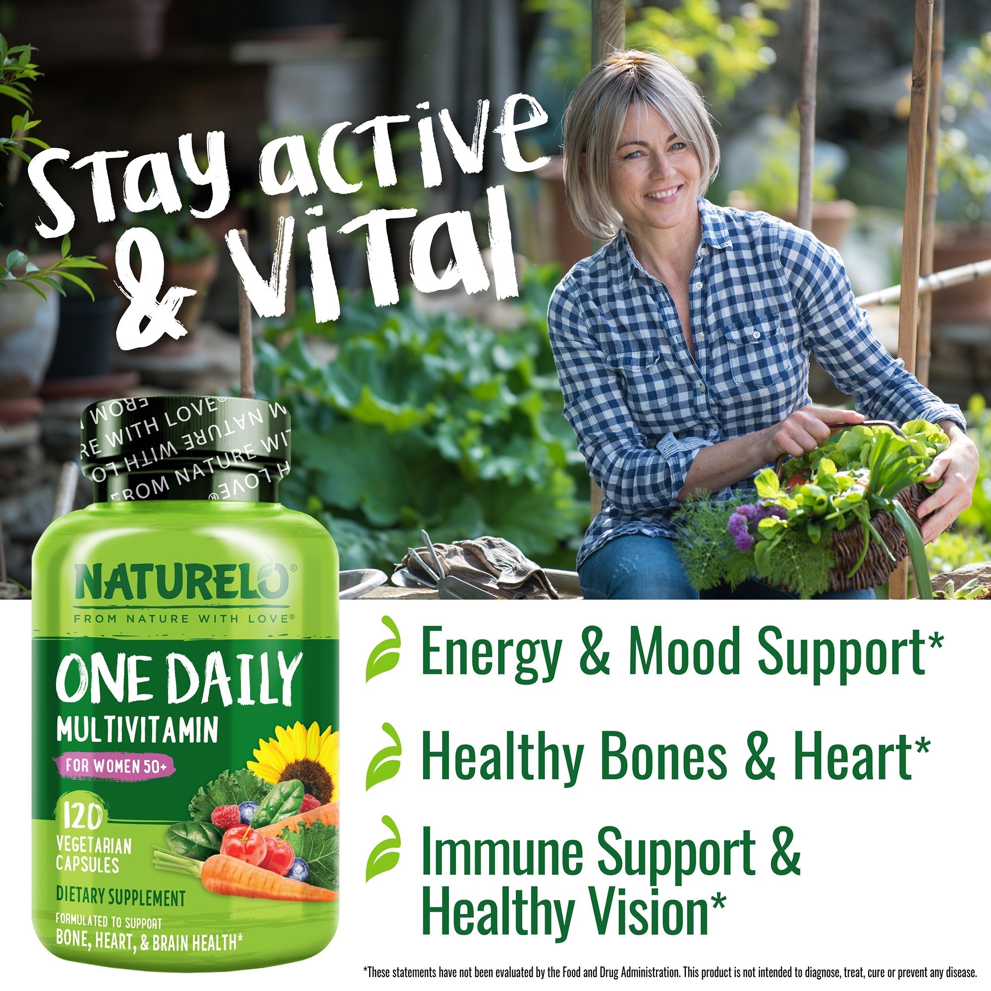 One Daily Multivitamin for Women Over 50 - Plant-Based, Whole Food Vitamin