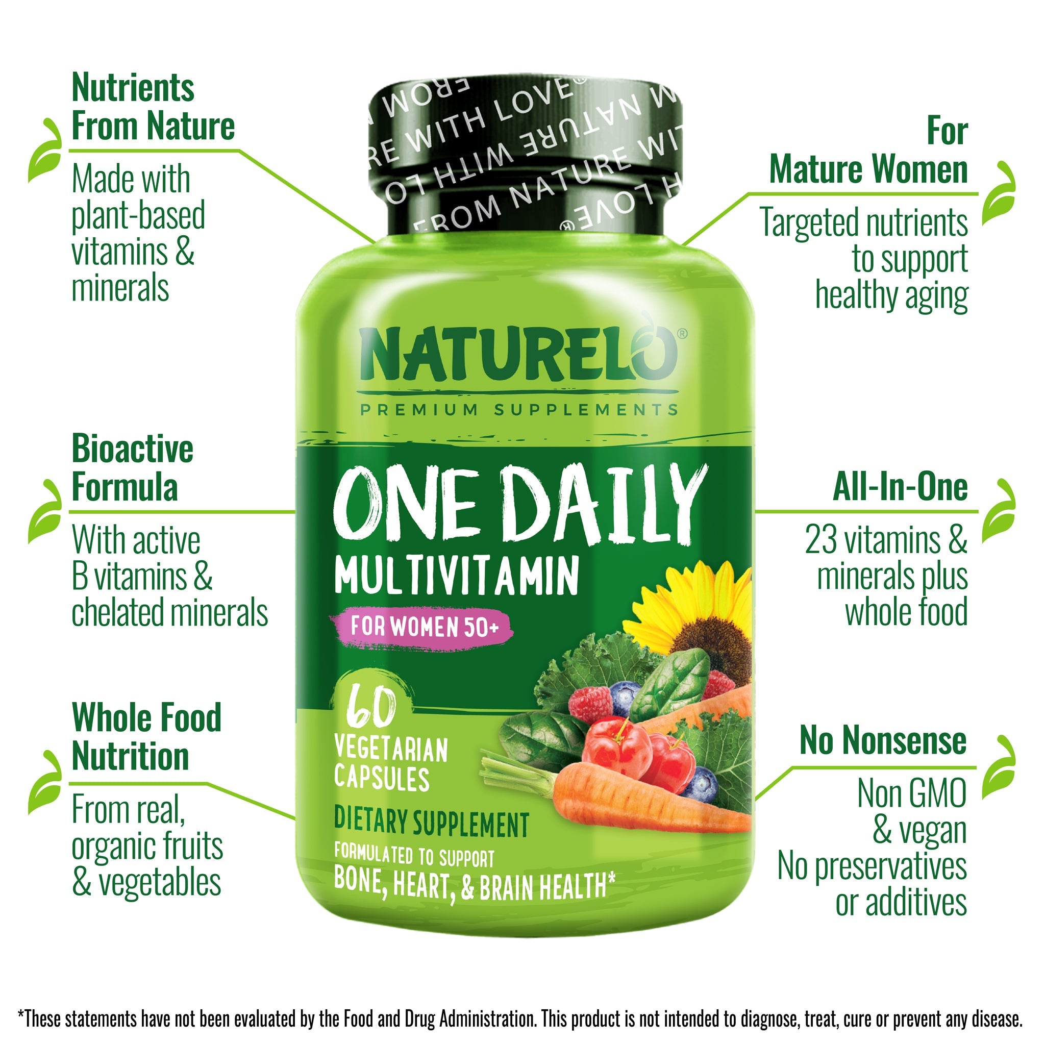 One Daily Multivitamin for Women Over 50 - Plant-Based, Whole Food Vitamin