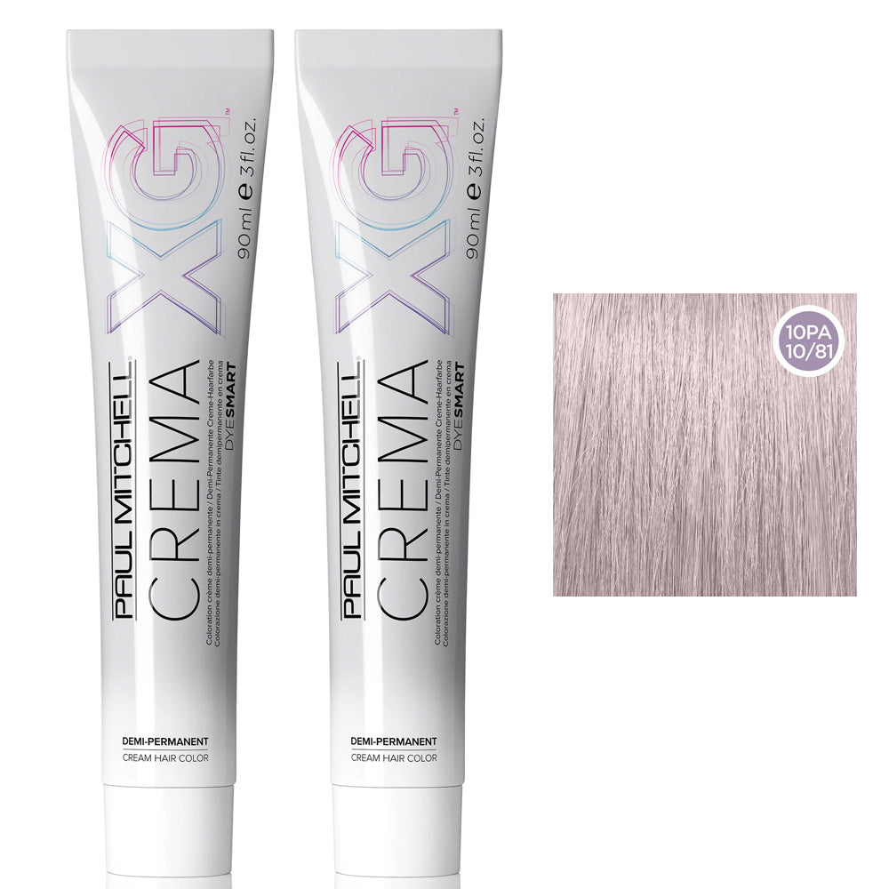 Paul Mitchell The Color XG Crema Demi-Permanent Cream Hair Color Pearl Ash Level Duo Set 3oz / 90ml