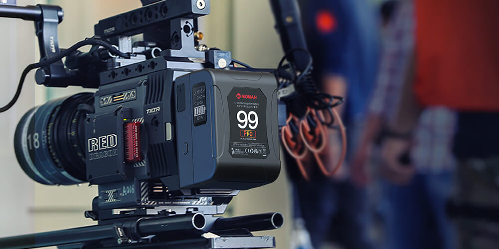 Moman Power 99 Pro Type C rechargeable battery can power up high-end cameras, camcorders, and video lights for filming.