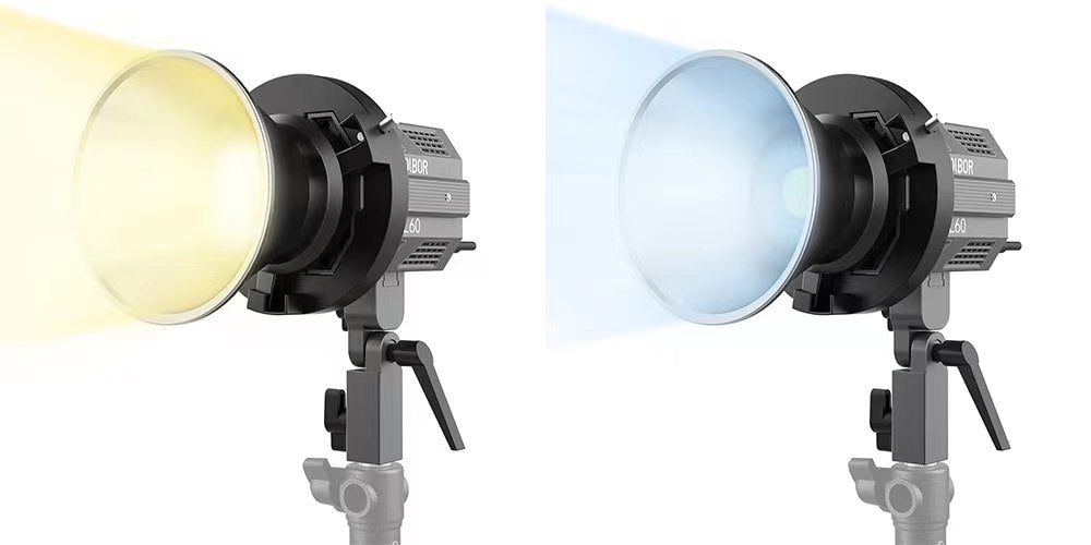Bi-color LED COB studio light helps create picture atmosphere from warm to cold