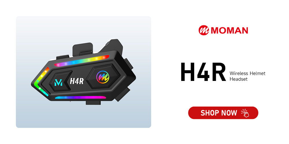Moman H4R wireless Bluetooth headset for cycling provides high-quality audio and long runtime for daily bike riding or racing.