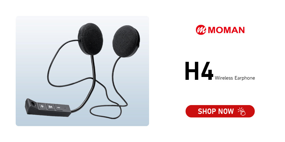 Moman H4 motorcycle Bluetooth headset for riding, climbing, skiing, biking, and so on.