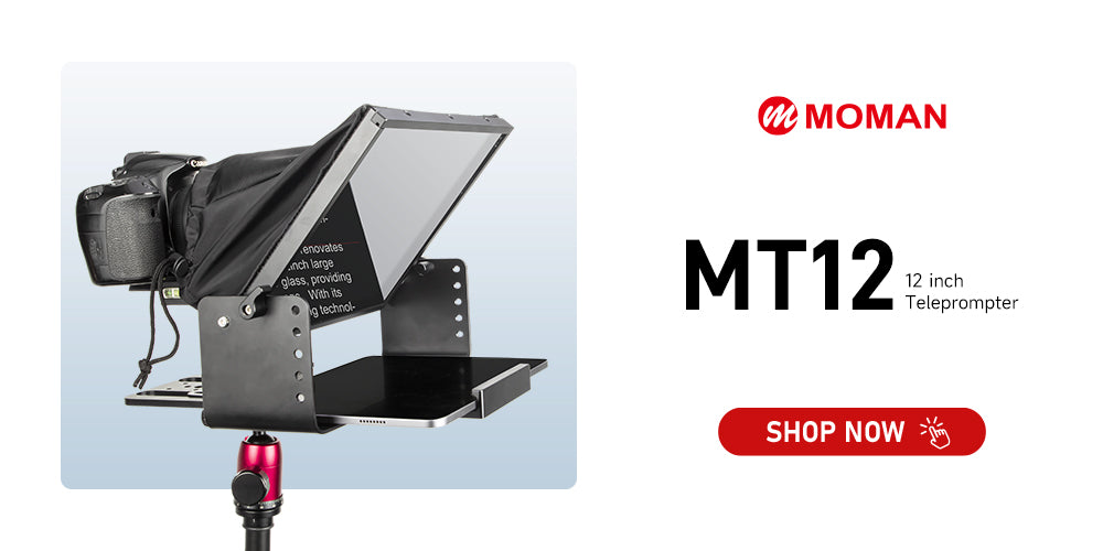 Moman MT12 is of 12-inch HD display for wider reading angles. It is suitable for big-sized cell phones and tablets for prompting.