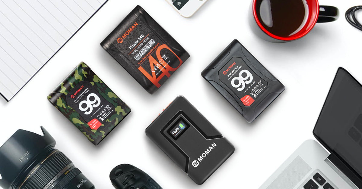 Moman ha batterie v mount per stabilizzatore gimbal per videocamere con capacità diverse di 70 Wh, 99 Wh, 140 Wh. La micro one Power 70 sarebbe una scelta ideale