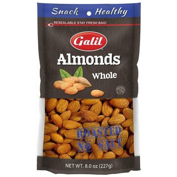 Almonds | Roasted/No Salt | 8 oz | Galil