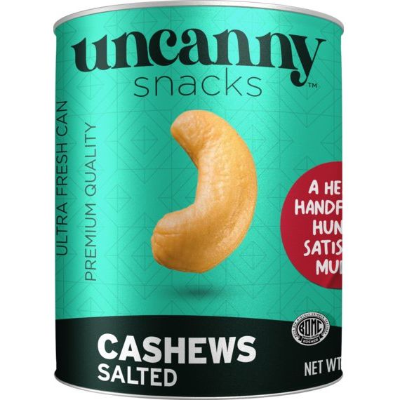 Roasted & Salted Cashews | Can | 1.3 oz | Uncanny