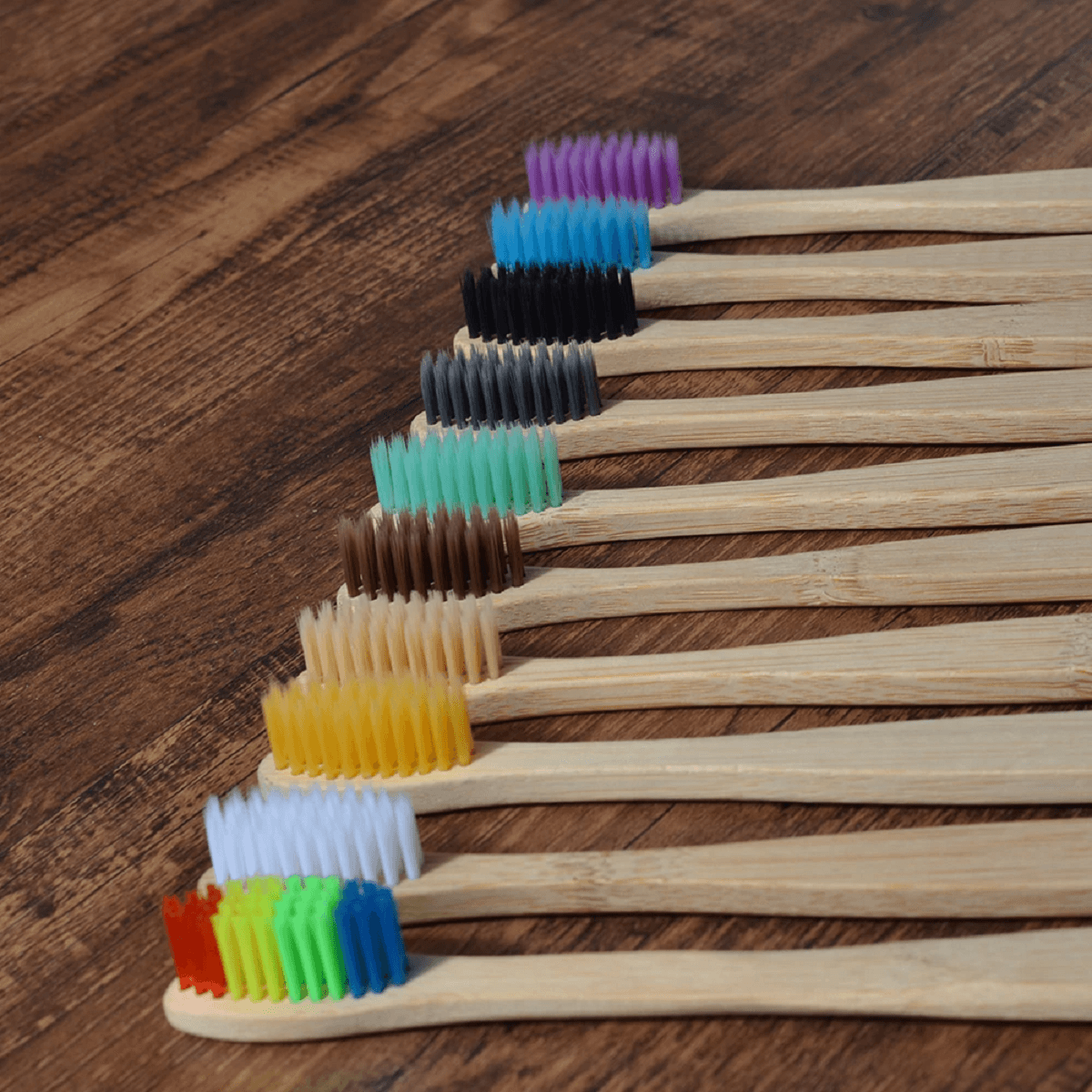 Bamboo Toothbrush Set Organic and Eco-Friendly - 10 Pcs