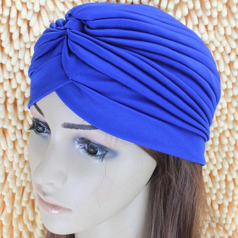 Women Swimming Cap Adjustable Long Hair Ears Turban Pleated Fabric Headwear Bathing Hat Yoga Caps