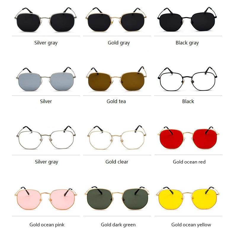 Vintage Sunglasses | Unisex Square Metal Frame Sunglasses